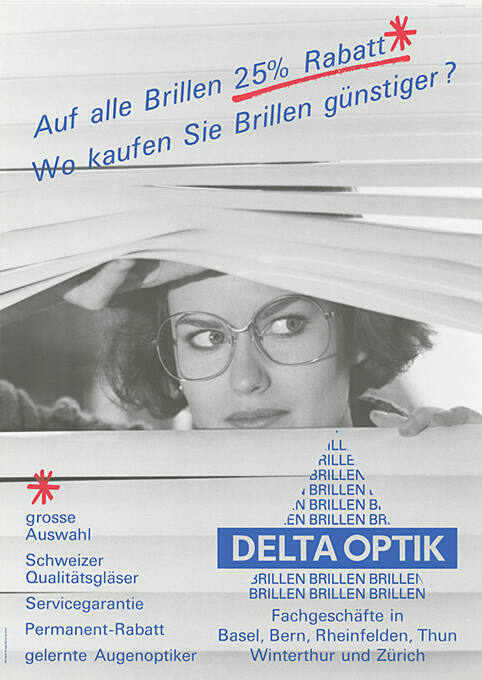 Auf alle Brillen 25% Rabatt, Wo kaufen Sie Brillen günstiger? Delta Optik