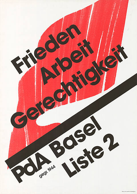 Frieden, Arbeit, Gerechtigkeit, PdA Basel, Liste 2