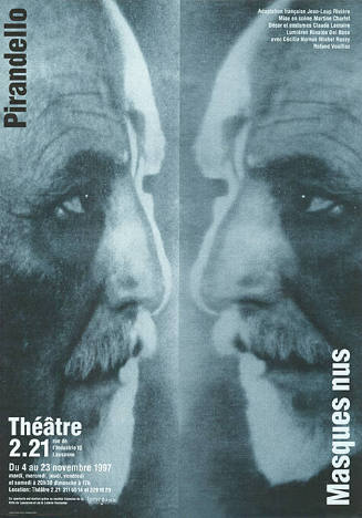 Masques nus, Luigi Pirandello, Théâtre 2.21, Lausanne