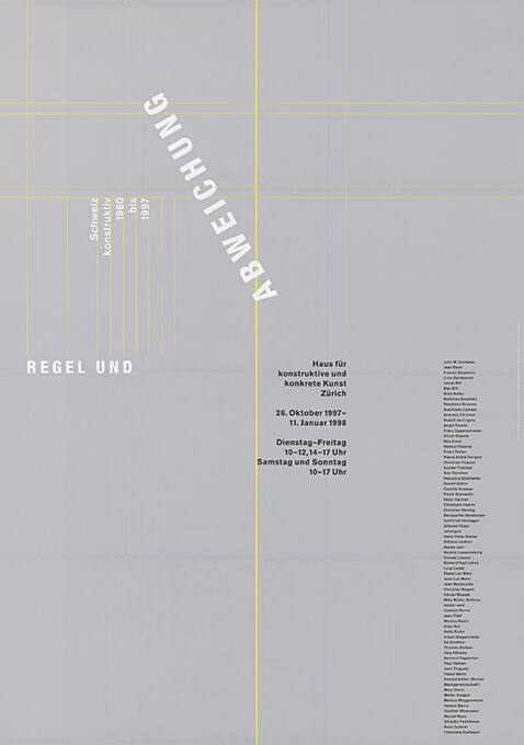 Regel und Abweichung, Schweiz konstruktiv 1960 bis 1997, Haus für konstruktive und konkrete Kunst, Zürich