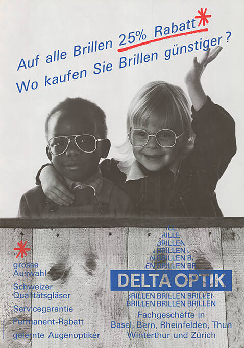 Auf alle Brillen 25% Rabatt, Wo kaufen Sie Brillen günstiger? Delta Optik