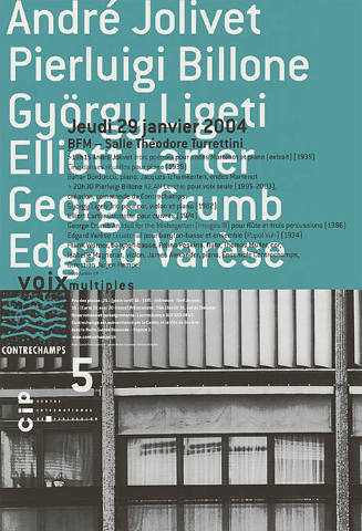 Jolivet, Billone, Ligeti, Carter, Crumb, Varèse, BFM, Genève
