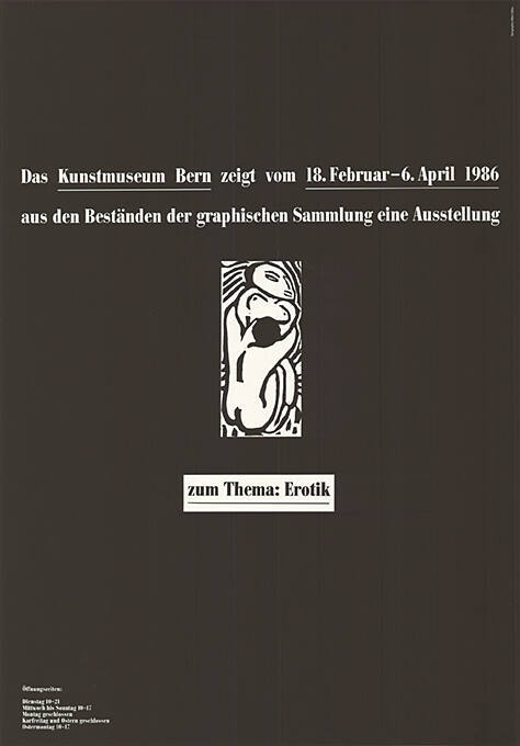 Zum Thema: Erotik, Bestände der graphischen Sammlung, Kunstmuseum Bern