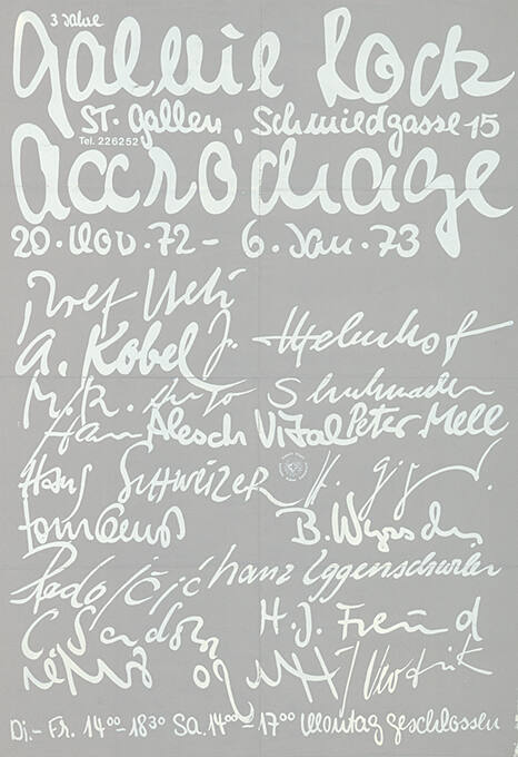 Accrochage, Galerie Lock, St. Gallen