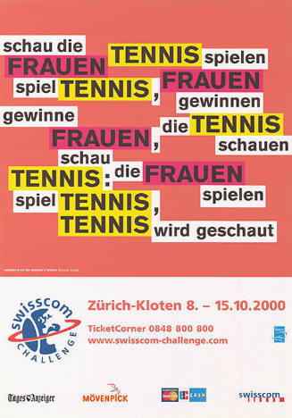 Schau die Frauen Tennis spielen […], Swisscom Challenge, Zürich-Kloten