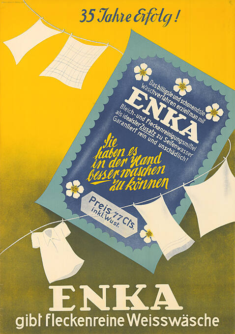 35 Jahre Erfolg! Enka, gibt fleckenreine Weisswäsche