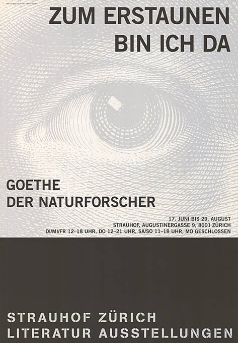 Zum Erstaunen bin ich da, Goethe der Naturforscher, Strauhof Zürich