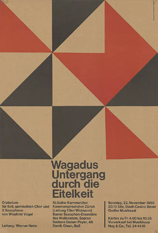 Wagadus Untergang durch die Eitelkeit, Oratorium, Wladimir Vogel, Stadt-Casino Basel