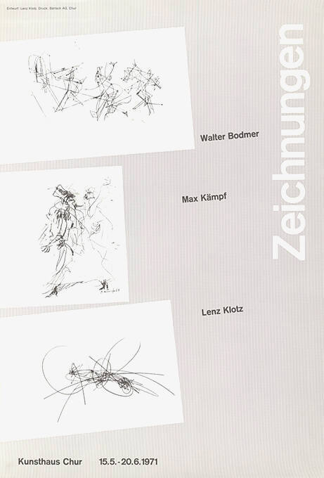 Zeichnungen, Walter Bodmer, Max Kämpf, Lenz Klotz, Kunsthaus Chur