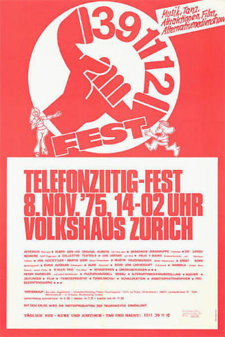 391112 Fest, Telefonziitig-Fest, Volkshaus Zürich