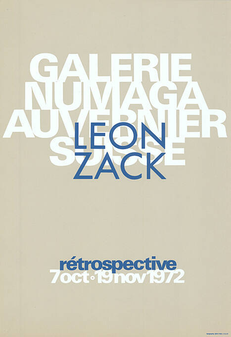 Leon Zack, Galerie Numaga, Auvernier