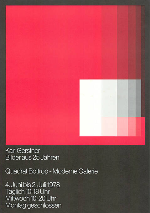 Karl Gerstner, Bilder aus 25 Jahren, Quadrat Bottrop - Moderne Galerie