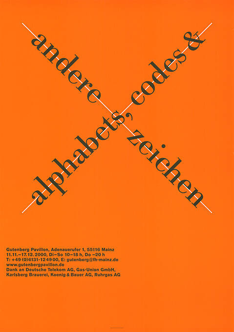 Alphabets, Codes & andere Zeichen, Gutenberg Pavillon, Mainz