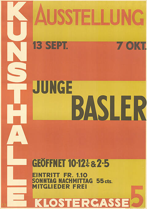 Ausstellung, Junge Basler, Kunsthalle Basel