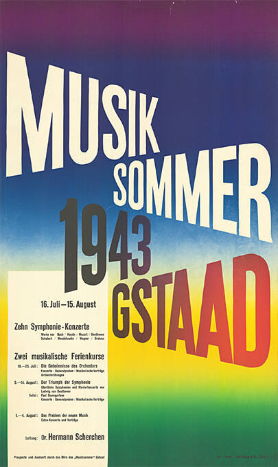 Musiksommer 1943, Gstaad
