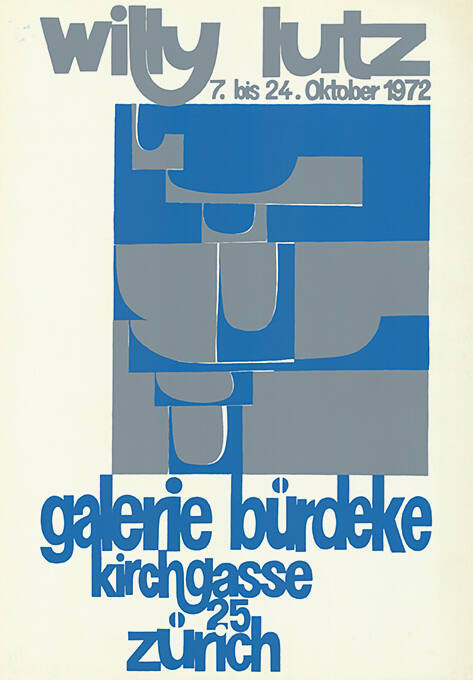 Willy Lutz, Galerie Bürdeke, Zürich