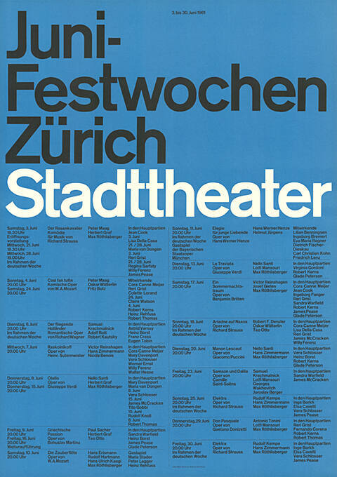 Juni-Festwochen, Zürich