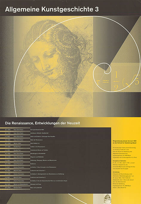 Allgemeine Kunstgeschichte 3, Die Renaissance, Entwicklung der Neuzeit, Aula Schule für Gestaltung, Basel