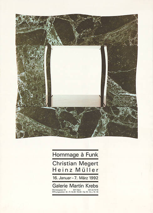 Hommage à Funk, Christian Megert, Heinz Müller, Galerie Martin Krebs, Bern