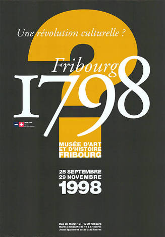 Fribourg 1798, Une révolution culturelle? Musée d’Art et d’Histoire Fribourg