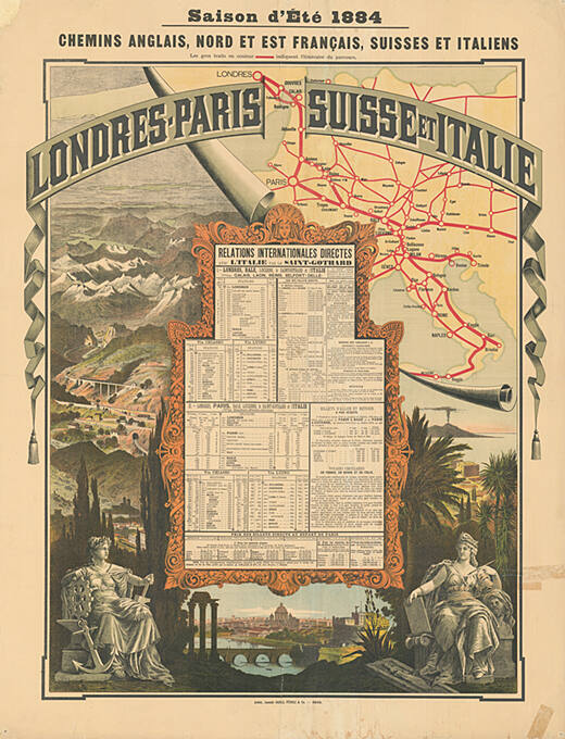 Londres–Paris, Suisse et Italie, Chemins anglais, nord et est français, suisses et italiens, Saison d’Été 1884