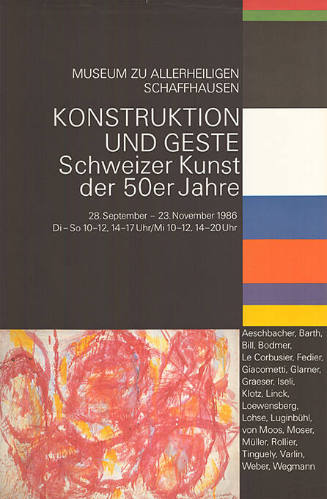 Konstruktion und Geste, Schweizer Kunst der 50er Jahre, Museum zu Allerheiligen, Schaffhausen