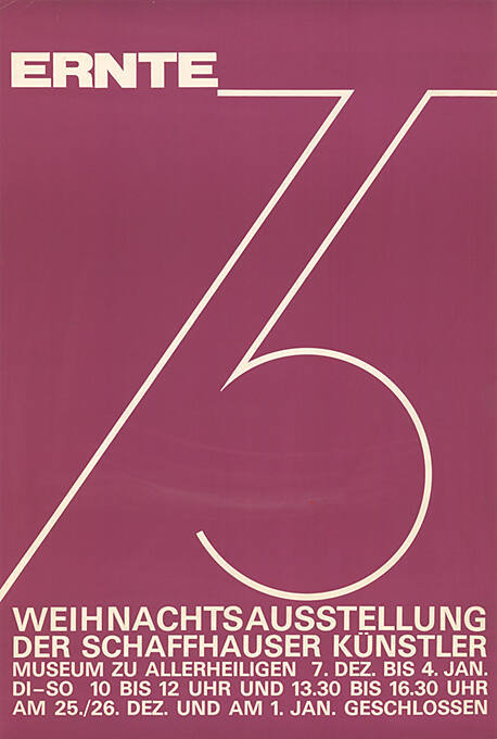 Ernte 75, Weihnachtsausstellung der Schaffhauser Künstler, Museum zu Allerheiligen