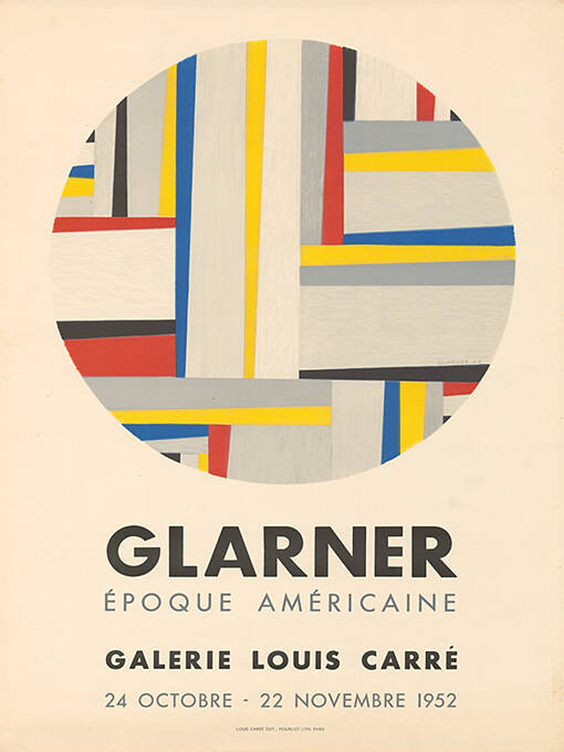 Glarner, Epoque américaine, Galerie Louis Carré, Paris