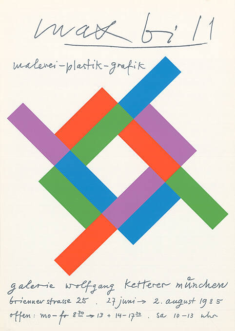 Max Bill, malerei-plastik-grafik, Galerie Kletterer München 1985