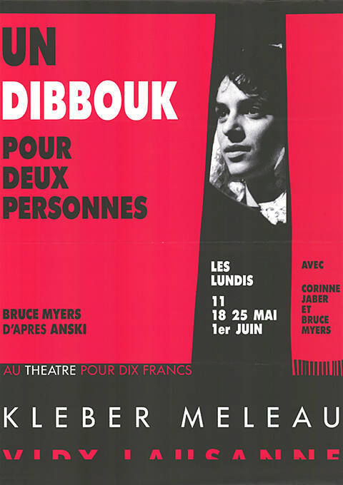 Un dibbouk pour deux personnes, Bruce Myers, d’apres Anski, Théâtre Kléber-Méleau, Vidy, Lausanne