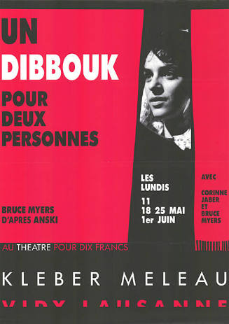 Un dibbouk pour deux personnes, Bruce Myers, d’apres Anski, Théâtre Kléber-Méleau, Vidy, Lausanne