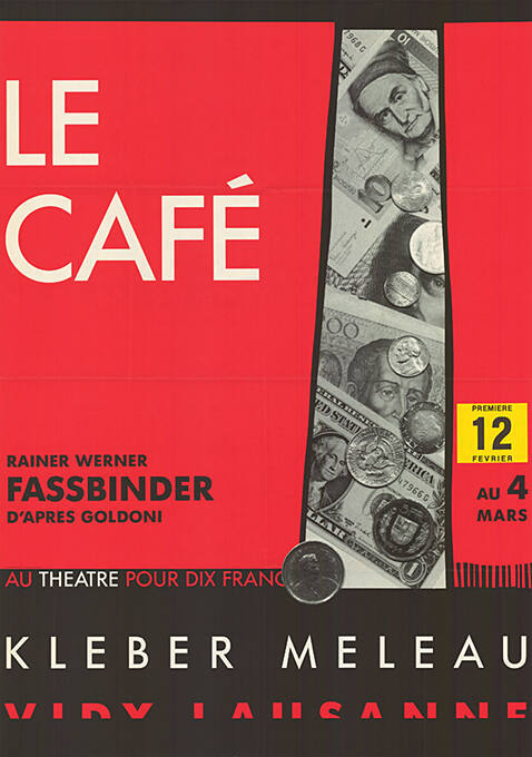 Le Café, Rainer Werner Fassbinder d’après Carlo Goldoni, Théâtre Kléber-Méleau, Vidy, Lausanne