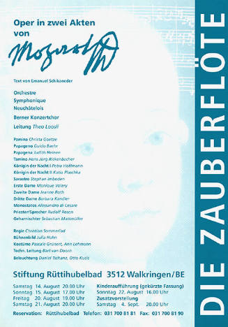 Die Zauberflöte, Mozart, Stiftung Rüttihubelbad, Walkringen