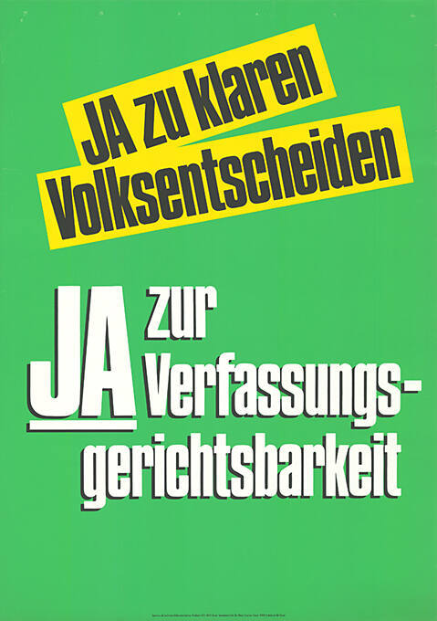 Ja zu klaren Volksentscheiden, Ja zur Verfassungsgerichtsbarkeit