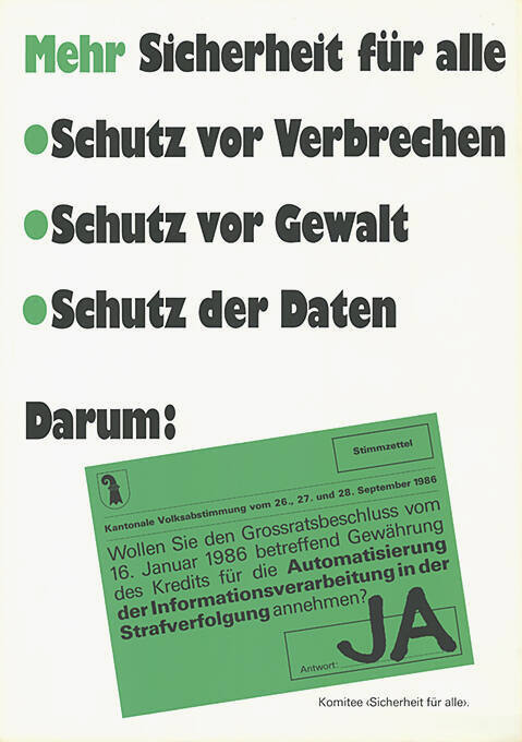 Mehr Sicherheit für alle, Schutz vor Verbrechen, Schutz vor Gewalt, Schutz der Daten