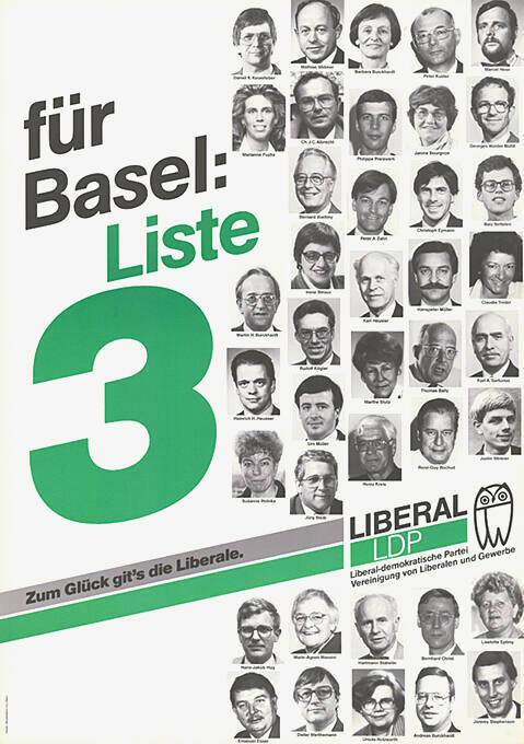 Für Basel: Liste 3, Zum Glück git’s die Liberale. Liberal LDP