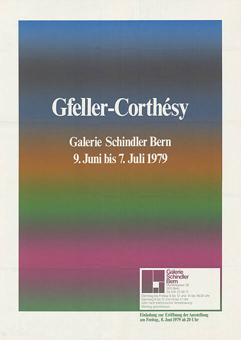 Gfeller-Corthésy, Galerie Schindler, Bern