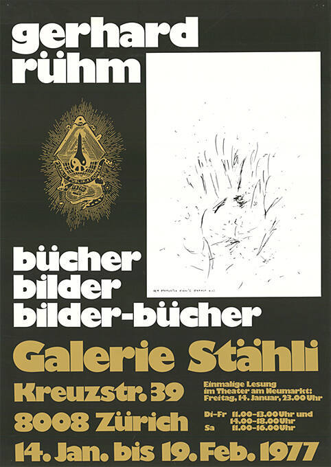 Gerhard Rühm, Bücher, Bilder, Bilderbücher, Galerie Stähli, Zürich