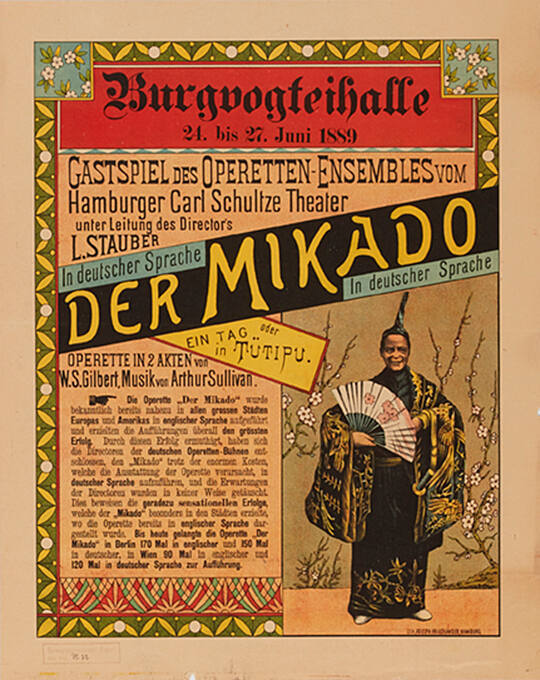 Der Mikado, Gastspiel des Operetten-Ensembles vom Hamburger Carl Schultze Theater, Burgvogteihalle, Basel