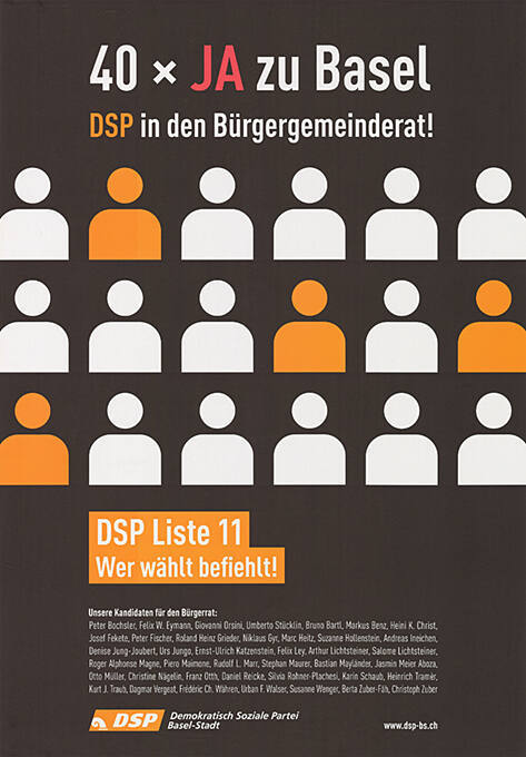 40 × Ja zu Basel, DSP in den Bürgergemeinderat