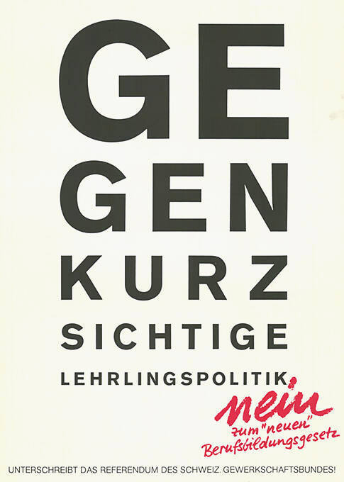 Gegen kurzsichtige Lehrlingspolitik, Nein zum “neuen” Berufsbildungsgesetz