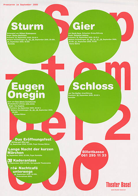 September 2000, Sturm, Gier, Eugen Onegin, Schloss, Theater Basel