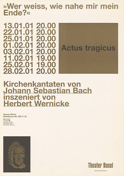 Actus tragicus, »Wer weiss, wie nahe mir mein Ende?«, Johann Sebastian Bach, Herbert Wernicke, Theater Basel