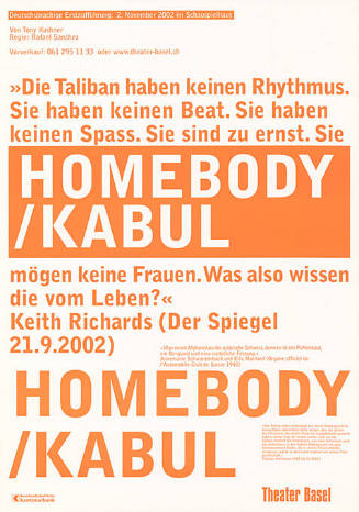 Homebody / Kabul, Tony Kushner, Rafael Sanches, Theater Basel