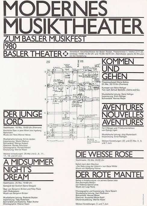 Modernes Musiktheater zum Basler Musikfest 1980, Basler Theater