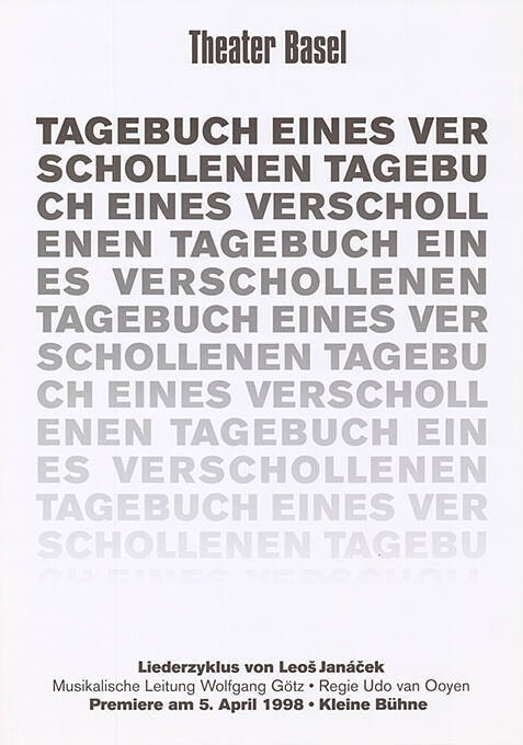 Tagebuch eines Verschollenen, Liederzyklus von Leos Janácek, Kleine Bühne, Theater Basel