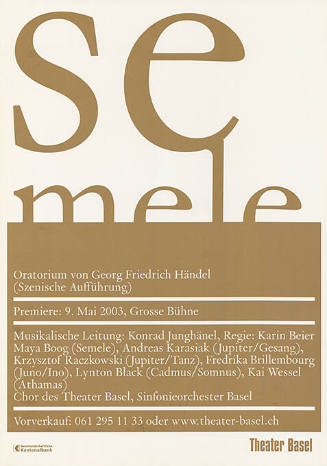 Semele, Georg Friedrich Händel, Theater Basel