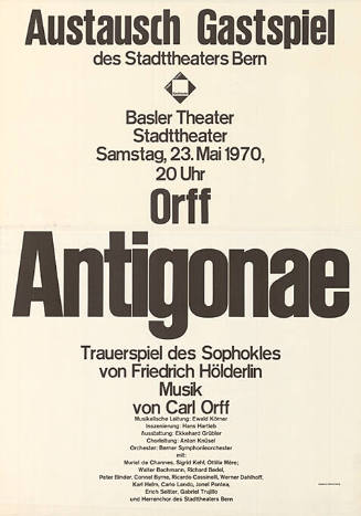 Antigonae, Carl Orff, Stadttheater