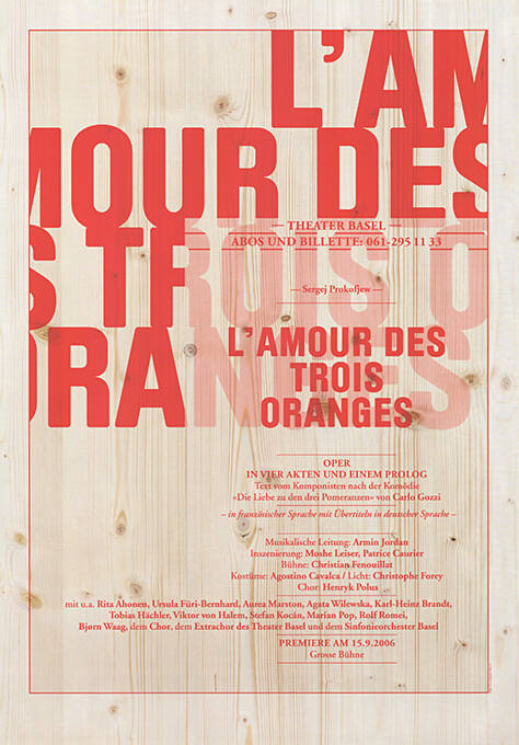 L’amour des trois oranges, Sergej Prokofjew, Theater Basel