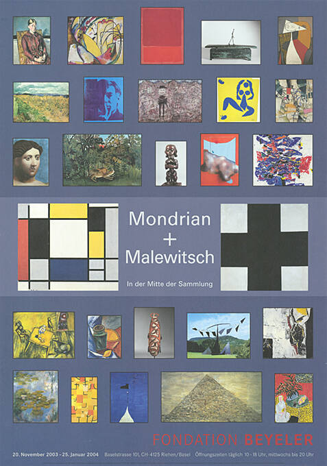 Mondrian + Malewitsch, In der Mitte der Sammlung, Fondation Beyeler